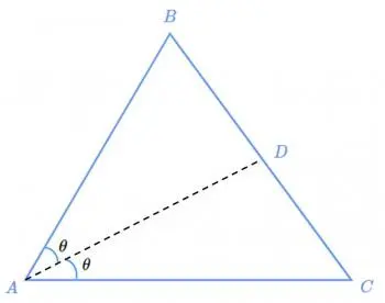 Théorème de la bissectrice : division des angles et des segments